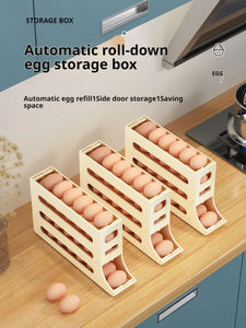 Venta caliente gabinetes refrigeradores conveniente rodante 30 cajas de almacenamiento de huevos bandejas dispensador de soporte de cartón de huevos - Product Image 4