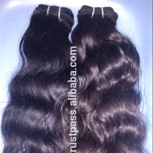 Extensión de cabello natural sin procesar, producto en oferta de India del Sur Cabello humano ondulado sin procesar, tejido de la India - Product Image 1