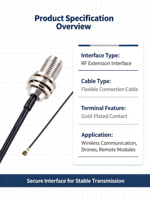 Kabel RF RG316 SMA Sudut Kanan 50 Ohm Coaxial Jumper untuk Antena WiFi GPS Perakitan Kabel Kustom