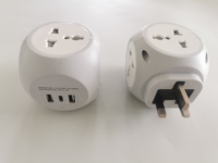 Power Cube Socket Adaptateurs de voyage Prise britannique Gain de place Adaptateur universel 4 voies Multiprise avec USB et rallonge murale de type C
