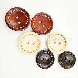 カスタムロゴサイズネイチャーカラーウッドボタン2穴エスニックスタイルコート縫製木製ボタン