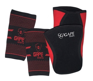 Manchons de genou en néoprène de 7 mm avec logo personnalisé, compression, antidérapants, élasticité réglable, respirants, protection sportive unisexe - Product Image 3