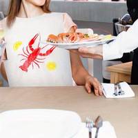 Bavoirs jetables personnalisés en plastique pour adultes, imprimés sur mesure, pour restaurant (homard, crabe)