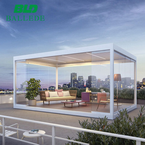 Pergola ouverture toit à persiennes balcon patio couverture étanche en aluminium toit persienne - Product Image 1