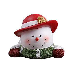 Adorno Navideño de Muñeco de Nieve de Resina, Estilo Dibujos Animados, Decoración para el Hogar, Adorno de Escritorio, Regalo - Product Image 5