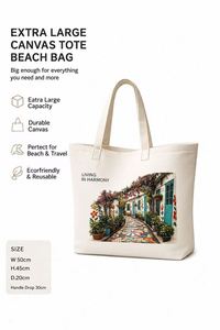 Sac fourre-tout en toile recyclable Justop avec impression personnalisée de motifs de Noël, fermeture éclair et bandoulière, 30-50 cm, sac de shopping - Product Image 3
