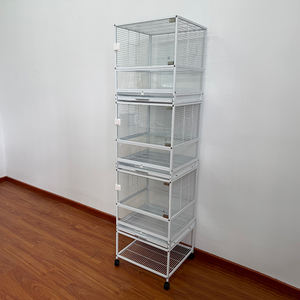 <span class=keywords><strong>Cage</strong></span> à oiseaux en métal pour petits animaux en gros, <span class=keywords><strong>cage</strong></span> à perroquet confortable de grande taille pour l'extérieur avec roues fixables - Product Image 4