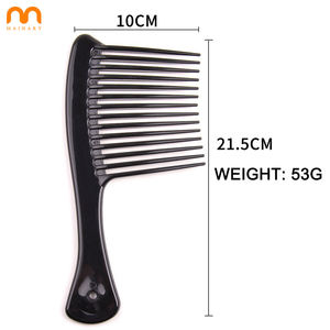 Peine picador plano de dientes anchos para salón de peluquería al por mayor peines de hacha de peluquería de plástico para el hogar con logotipo personalizado - Product Image 2