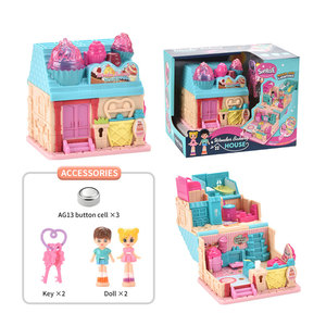 Mini conjunto de simulación de juego para niña, casa de muñecas con muebles y caja ciega de PVC, juguetes para niña, 3x AG13, botón de célula, batte - Product Image 3