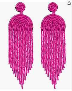 Pendientes colgantes de gota con cuentas bohemias al mejor precio para mujer, diseño Floral moderno de estilo floral colorido hecho a mano - Product Image 2