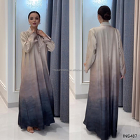 Nouvelle Collection 2026 : Ensemble Abaya Ouverte Dégradée de Dubaï – Vente en Gros, Conception Personnalisée, Manteau Abaya Ouvert avec Robe Intérieure