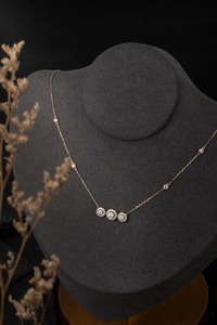 Custom 14K <b>Solid</b> White <b>Gold</b> 0.64ct Round Brilliant Moissanite <b>Pendant</b> Necklace | Round Brilliant Cut Moissanite <b>Pendant</b> - Product Image 3