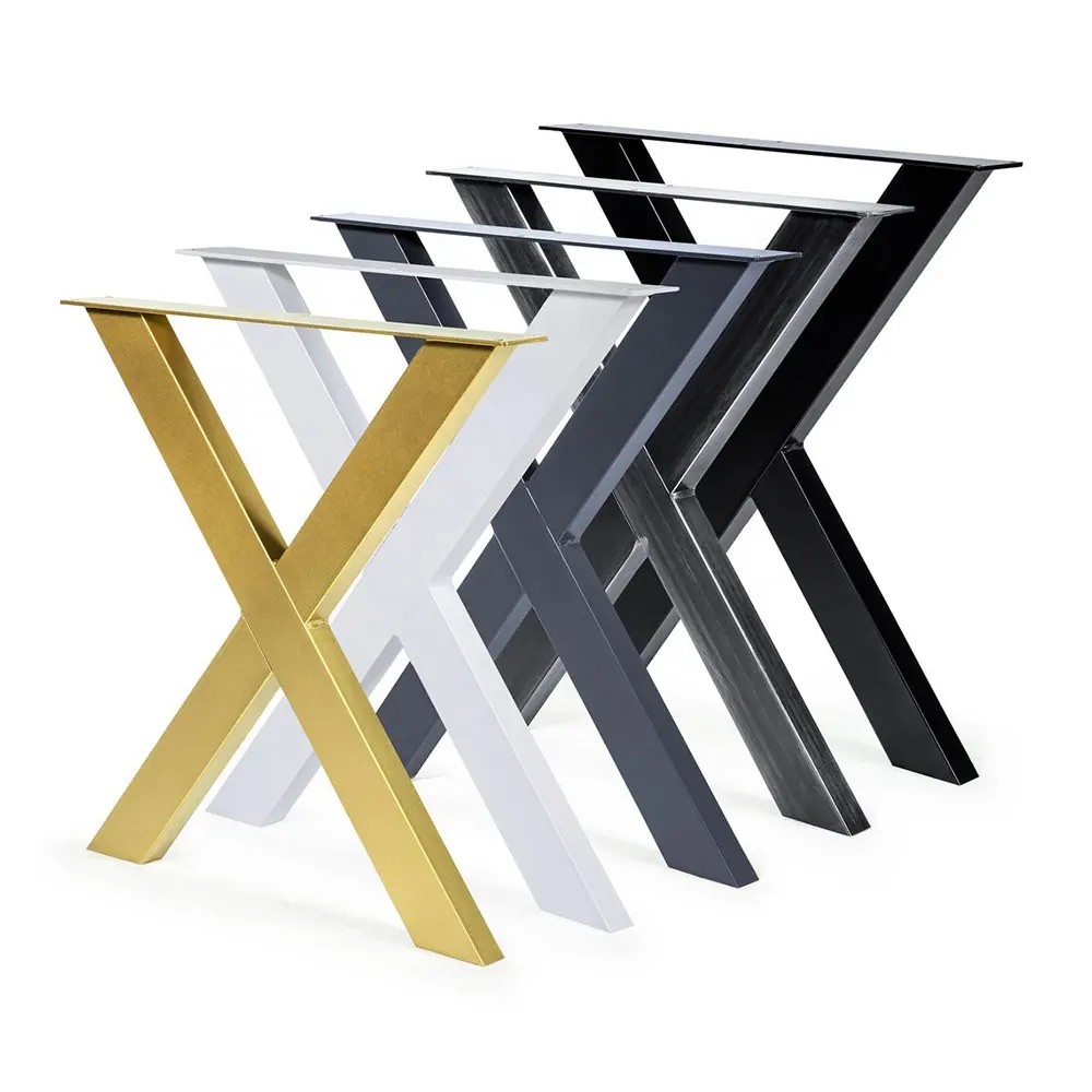 Металлические ножки для столов, золотые ножки стола, заводская цена, чугунные ножки для стола X-образной формы, Современная основание для офисной мебели