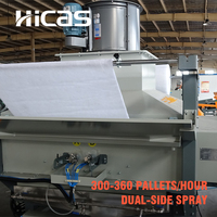 HICAS SF1000PPS Nueva Línea Automática de Pintura por Pulverización para Palés de Madera, Doble Cara, 1200mm, con Solvente, Personalizada, 5-6 piezas/min, Certificación CE