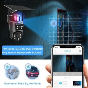 Ống kính kép 6MP 4G không dây IP CCTV <span class=keywords><strong>Camera</strong></span> An Ninh năng lượng mặt trời Powered pin góc rộng PTZ CMOS cảm biến hỗ trợ bộ nhớ lưu trữ thẻ - Product Image 2