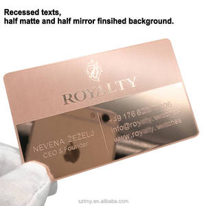 Bán Buôn Cá Nhân Tùy Chỉnh Sang Trọng Logo Dập Nổi Thép Không Gỉ Rose Gold Kim Loại Thẻ Kinh Doanh In Ấn Nhà Máy OEM Nhà Cung Cấp - Product Image 3