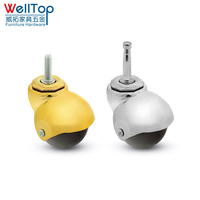 VT-04.029 WELLTOP accessoires de meubles roulettes robustes plaque à billes roulettes pivotantes en laiton pour armoire de chaise de canapé
