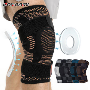 Knitted Sports Knee Brace Copper Fiber Four Way Elastic Nylon Compression Support Unisex Multiple Sports Protection - Product Image 2