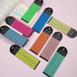 Blocs-notes adhésifs fluorescents colorés, étiquettes fines élégantes, bloc-notes semi-transparent en papier PET, papeterie - Product Image 2