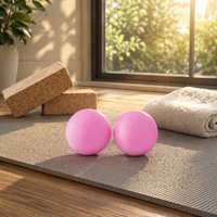 Boules de massage en silicone unisexe YIMI 7,5 cm pour libération des points de pression et thérapie des tissus profonds, rose, LOGO personnalisable