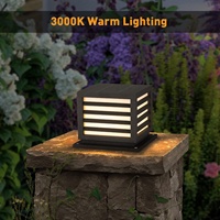 Lampe solaire de poteau extérieure à télécommande 5W, éclairage paysager LED, IP65, étanche, lampe solaire de colonne, lampe solaire de pilier