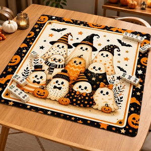 Luxury Portable Water Resistant <b>Rubber</b> Top <b>Rubber</b> Non-Slip Backing Reinforced <b>Edges</b> Halloween Mahjong Mat - Product Image 1