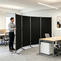 Cloison de bureau pliable moderne à 4 panneaux 340x180cm, prix usine, séparateur de pièce extra large en acier pour espace commercial