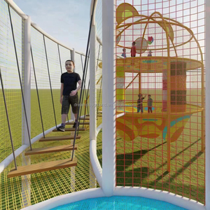 Sueño personalizable niños al aire libre colorido poliéster cuerda tejido red laberinto aéreo <span class=keywords><strong>campo</strong></span> <span class=keywords><strong>de</strong></span> fútbol <span class=keywords><strong>puente</strong></span> <span class=keywords><strong>de</strong></span> madera aventura parque infantil - Product Image 4