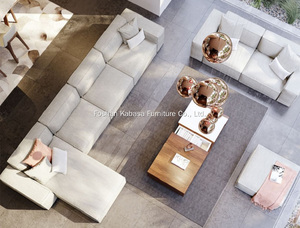 Sofás de Diseño Moderno Italiano, Muebles de Sala de Estar, Sofá Modular de Tela de Lujo - Product Image 6