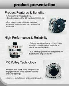 <span class=keywords><strong>Alternateur</strong></span> automobile d'origine <span class=keywords><strong>14V</strong></span> <span class=keywords><strong>150A</strong></span> 0009030022 Pièce d'origine A0009061903 - Product Image 6