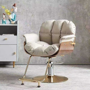 Black Padded Barber Chair Salon Styling Chair Swivel Salon Furniture with Side Support and Footrest - Product Image 4