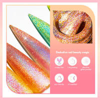 Vente en gros 15ml 48 couleurs Semi Permanent Holographique Paillettes Soak Off UV LED Vernis à ongles Gel