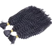 Afro Kinky Curly Human Hair Bulk for Braid, Natural Color