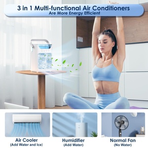 Ventilateur humidificateur portable <span class=keywords><strong>2</strong></span> en 1 3 vitesses de vent <span class=keywords><strong>Mini</strong></span> ventilateur de climatisation avec brume froide Minuterie <span class=keywords><strong>2</strong></span>/4/6H 7 lumières de couleur - Product Image 6