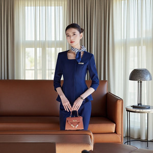 Women's Professional Suit Long Sleeve Trousers Polyester Comfortable Workwear Spring 2025 Flight Attendant Style - Product Image 2