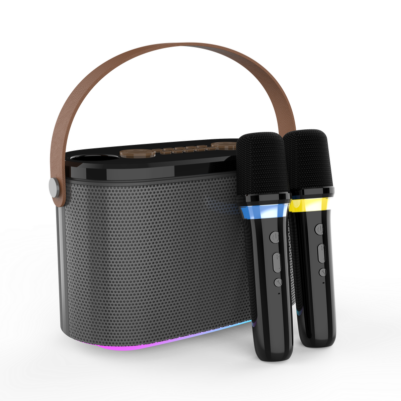 Portable RGB Wireless Microphone Karaoke Blue