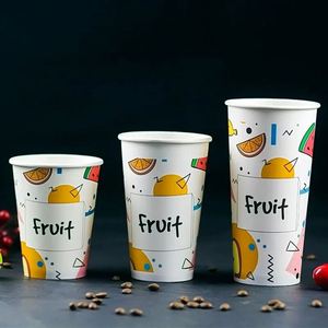 Gobelets en papier à paroi simple 270 GSM 16 oz pour thé au lait, jus, chocolat, contenants alimentaires, emballages, distributeurs automatiques, vaisselle jetable - Product Image 3