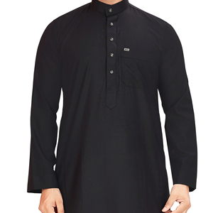 Túnica Árabe Informal con Capucha de Estilo Simple, Túnica Transpirable de Manga Larga para Hombre, Túnica de Poliéster para Uso Diario - Product Image 2