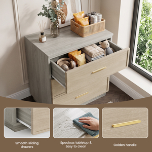 Modern Vertical Chest of Drawers Large Capacity 3-Drawer <b>Night</b> <b>Stand</b> Heavy Load Capacity Accent Side Table for Apartment Dorm - Product Image 4