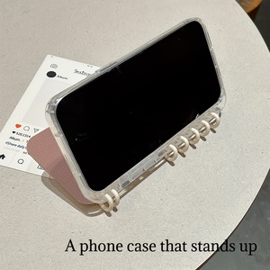 Trong suốt Tiếng Anh notepad thiết kế Book Case cho iPhone 14Promax phim hoạt hình phong cách TPU điện thoại di động Trường hợp với điện thoại grip bao gồm - Product Image 2