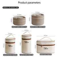 Boîte à lunch isotherme portable en acier inoxydable, sans BPA, avec couvercle en PP, compatible micro-ondes, facile à transporter, plusieurs tailles disponibles – Meilleures ventes