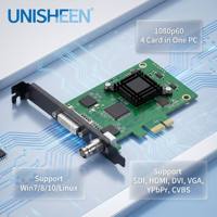 Carte de capture vidéo PCIe double canal Unisheen UC3600A Stable SDI DVI HDMI VGA YPbPr 1080p60 pour VMix OBS Studio Live Streaming
