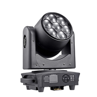 Lampu Efek LED Dj Club 7*40W RGBW Zoom Wash Moving Head Bee Eye Light HH-LM740B untuk Disko Pesta Pernikahan