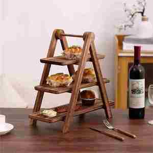 Wholesale Three Tier Folding Shelf Cake Food <strong>Candy</strong> Tea Party <strong>Tray</strong> Dessert Cake Shelf Hotel Set <strong>Tray</strong> - Product Image 4