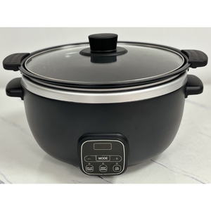 Casserole électrique à cuisson lente de <span class=keywords><strong>grande</strong></span> <span class=keywords><strong>capacité</strong></span> noire - 6-10L, programmable, maintien au chaud, minuterie de retard, couvercle en verre, pour la cuisine familiale à domicile - Product Image 5