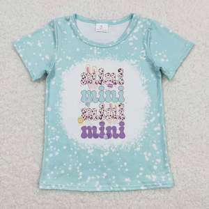 Magliette di Pasqua con stampa <span class=keywords><strong>Mama</strong></span> & Mini, abiti coordinati madre-figlia, abiti di Pasqua blu a maniche corte - Product Image 6