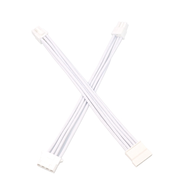 Angitu Full White SF750 450 RMi RMx Type 4 PSU Sata and 4Pin IDE Power Cable