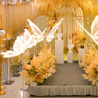 Accessoires de mariage, papillon lumineux, style moderne, feuille de plastique, décoration de zone d'accueil, arrangement lumineux en forme de dôme, ornements