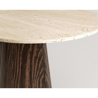 Meuble ovale design personnalisé Grandes tables basses luxueux en pierre naturelle travertin beige