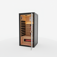 Sauna infrarouge lointain en bois de pruche pour 1 personne, idéal pour usage domestique – Offre spéciale